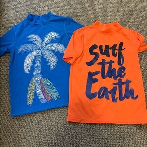 Lands' End Kids' Blue and Orange Rashguard Set